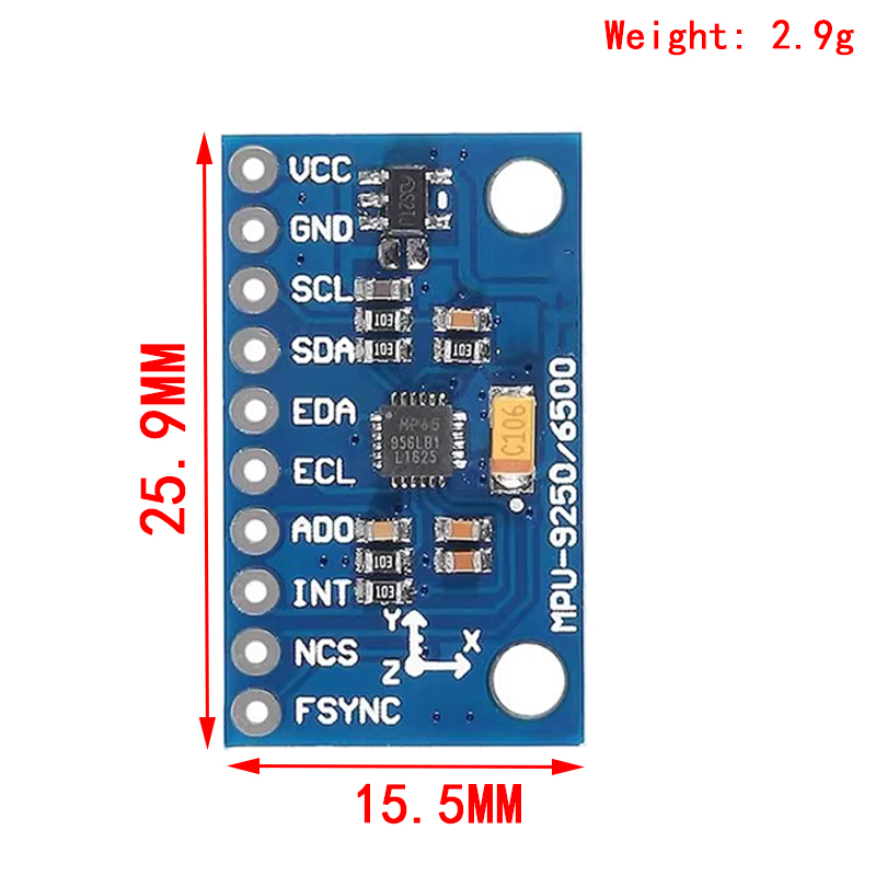 IIC I2C SPI MPU6500 MPU-6500 6 - مراجعة Accelerometer Mpu6050 وسعره