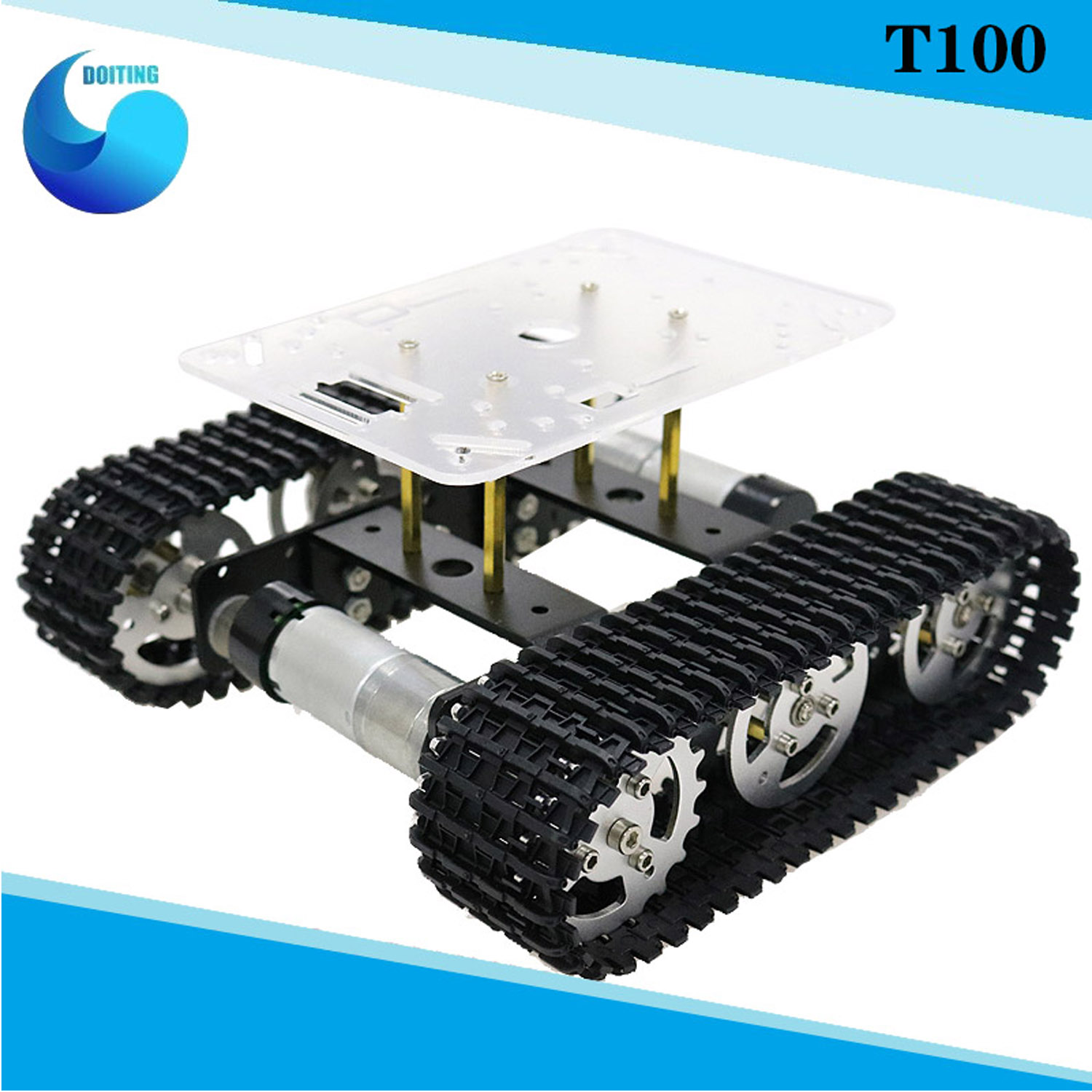 RC المعادن روبوت خزان هيكل الس - مراجعة Tracked Robot Chassis وسعره
