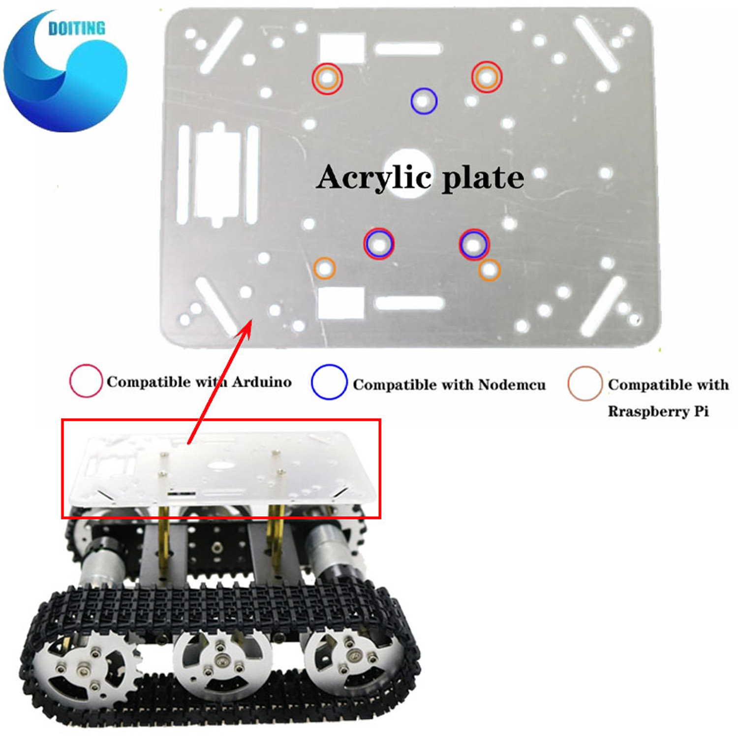 RC المعادن روبوت خزان هيكل الس - مراجعة Tracked Robot Chassis وسعره