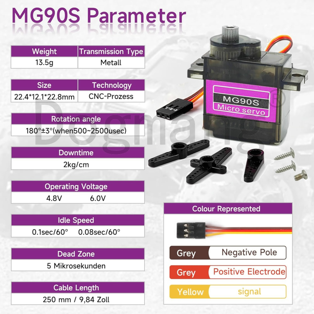 MG90S سيرفو 1/2/4/10/20/50 قطع - مراجعة Micro Servo وسعره