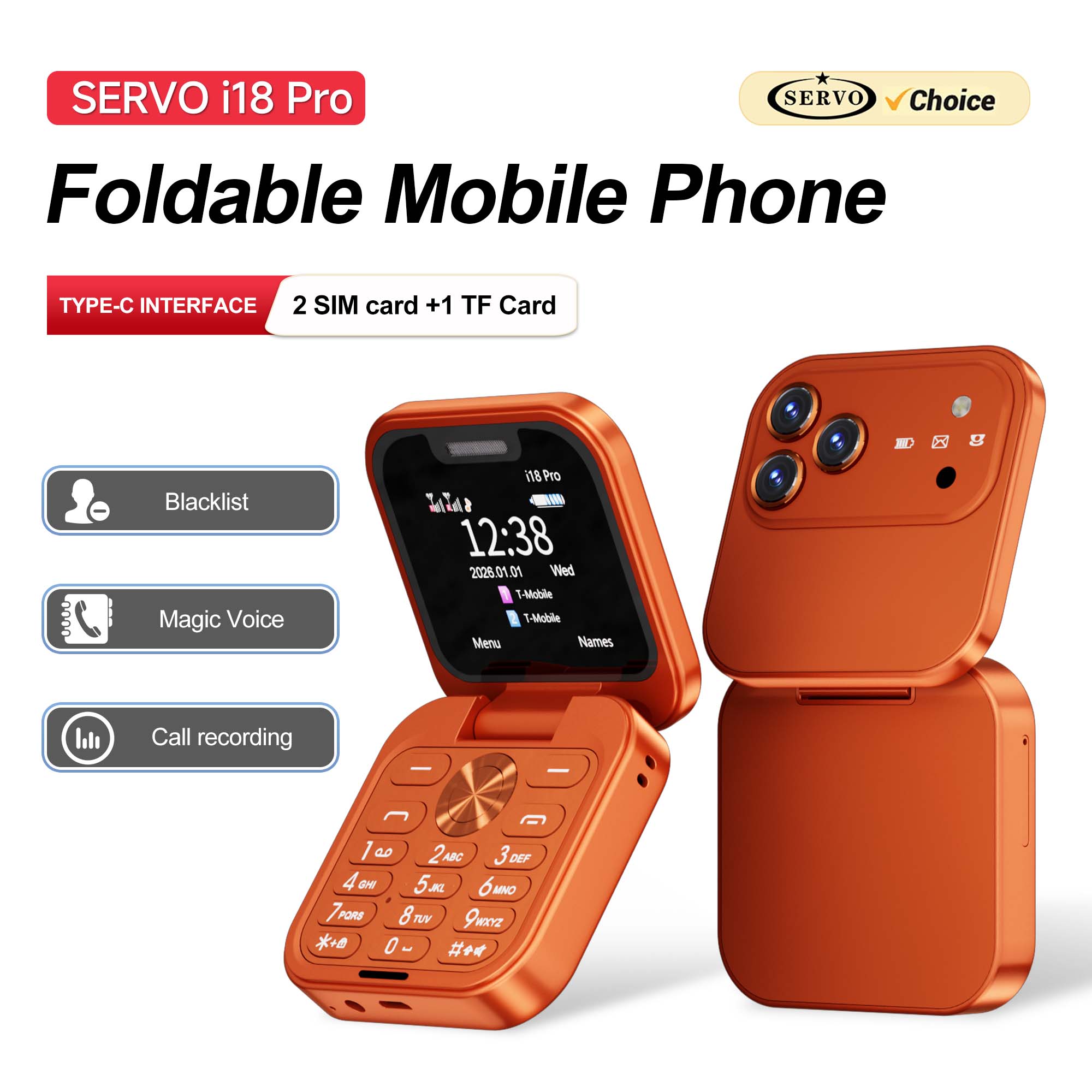هاتف محمول قابل للطي SERVO I18 - مراجعة Servo Pan Tilt وسعره